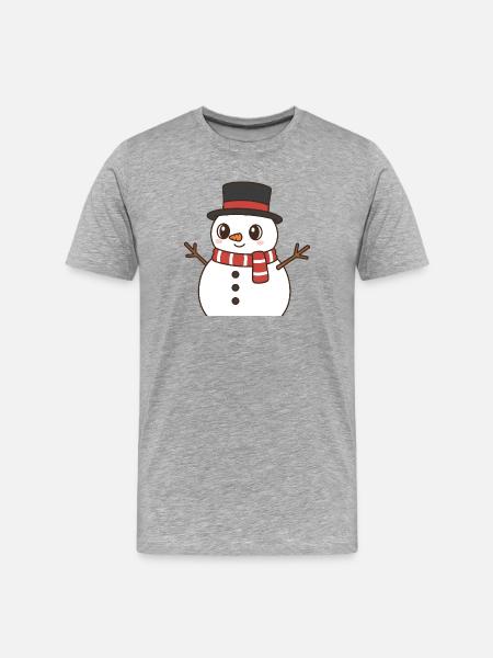Snowman - Men's Premium Organic T-Shirt - heather grey