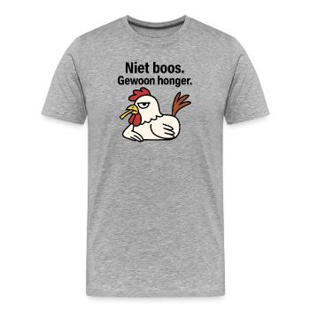 Werde nicht wütend. Nur Hunger. - Männer Premium Bio T-Shirt - Grau meliert - Vorne - Damien (186cm)