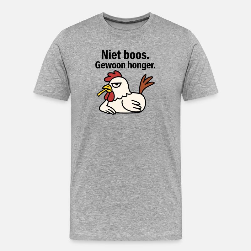 Werde nicht wütend. Nur Hunger. - Männer Premium Bio T-Shirt - Grau meliert
