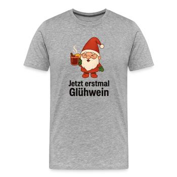 Nain de vin chaud - T-shirt bio Premium Homme - gris chiné - Devant - Damien (186cm)
