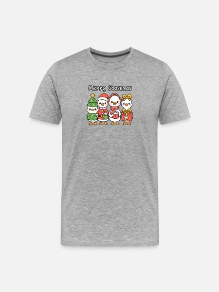 Merry Goosemas Quartet, Kawaii Ducks - Men's Premium Organic T-Shirt - heather grey
