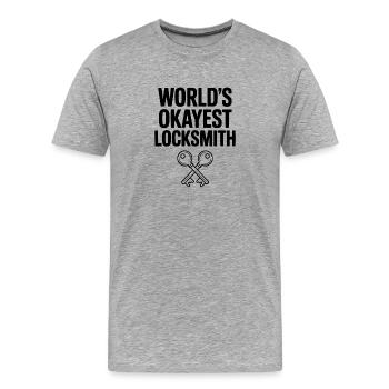 Der okayste Schlosser der Welt - Männer Premium Bio T-Shirt - Grau meliert - Vorne - Damien (186cm)