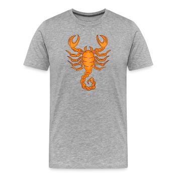 Sternzeichen Skorpion - Männer Premium Bio T-Shirt - Grau meliert - Vorne - Damien (186cm)