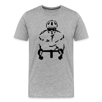 Coureur - T-shirt bio Premium Homme - gris chiné - Devant - Damien (186cm)