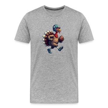 Thanksgiving Football Truthahn - Männer Premium Bio T-Shirt - Grau meliert - Vorne - Damien (186cm)