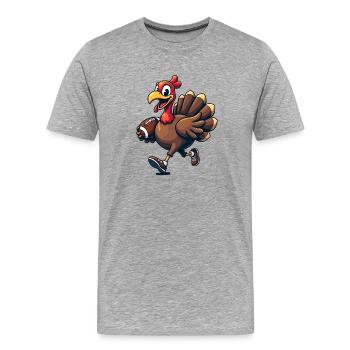 Thanksgiving Football Truthahn - Männer Premium Bio T-Shirt - Grau meliert - Vorne - Damien (186cm)