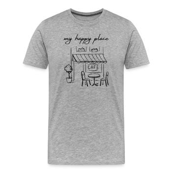 Le design fait défaut - T-shirt bio Premium Homme - gris chiné - Devant - Damien (186cm)