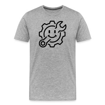 Mechaniker mit einem Lächeln | Reparatur - Männer Premium Bio T-Shirt - Grau meliert - Vorne - Damien (186cm)