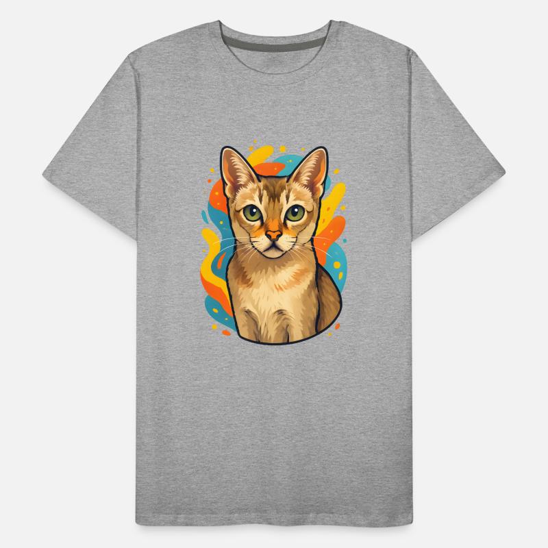 Explosion de couleurs de chat de Singapura T-shirt bio Premium Homme