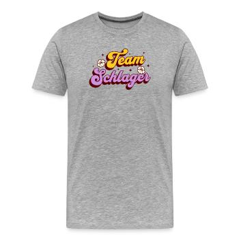 Schlager Party Team Schlager - Männer Premium Bio T-Shirt - Grau meliert - Vorne - Damien (186cm)
