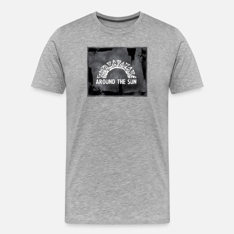 Rund um die Sonne Grunge Bogen - Männer Premium Bio T-Shirt - Grau meliert