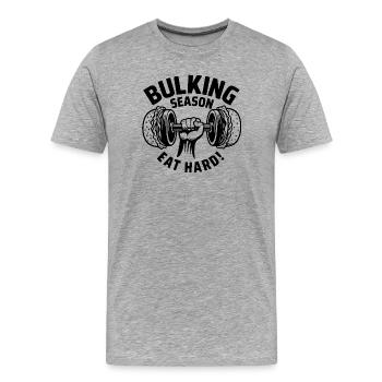 BullKing Saison Lift - Männer Premium Bio T-Shirt - Grau meliert - Vorne - Damien (186cm)