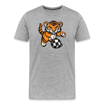 Tiger Football - Men's Premium Organic T-Shirt - heather grey - Front - Damien (186cm)