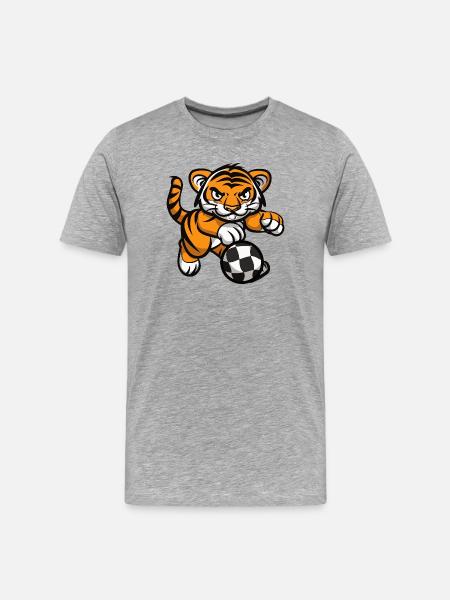 Tiger Football - Men's Premium Organic T-Shirt - heather grey