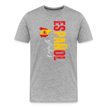 Spanish Pride, vertical design - Men's Premium Organic T-Shirt - heather grey - Front - Damien (186cm)