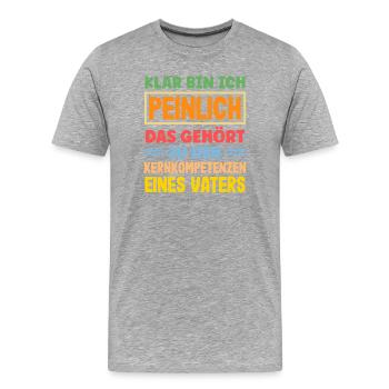 Lustiges Vatertag Geschenk Papa Bier - Männer Premium Bio T-Shirt - Grau meliert - Vorne - Damien (186cm)