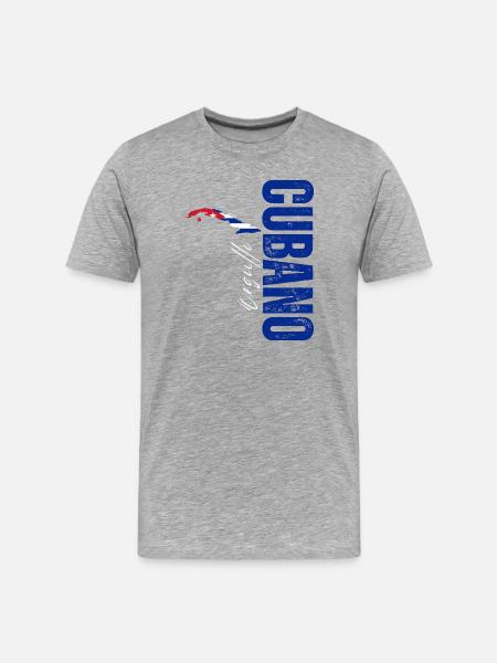 Cuban pride, vertical design - Men's Premium Organic T-Shirt - heather grey