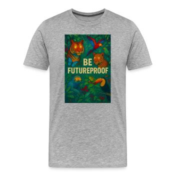 Be future-proof - Men's Premium Organic T-Shirt - heather grey - Front - Damien (186cm)