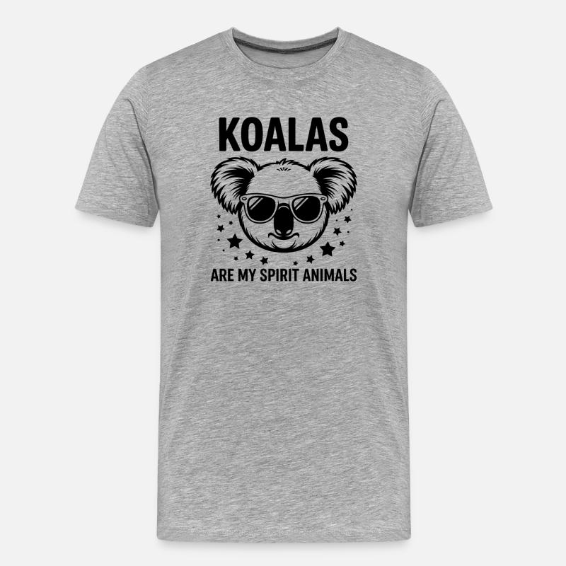Koala Spruch Koalas Lustiges Koala Geschenk - Männer Premium Bio T-Shirt - Grau meliert