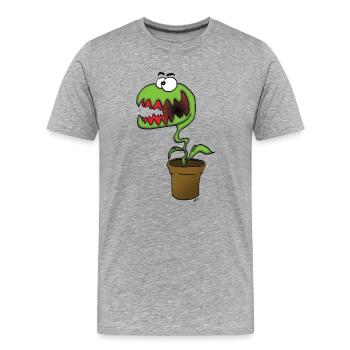 Potted Plant Monster - Men's Premium Organic T-Shirt - heather grey - Front - Damien (186cm)