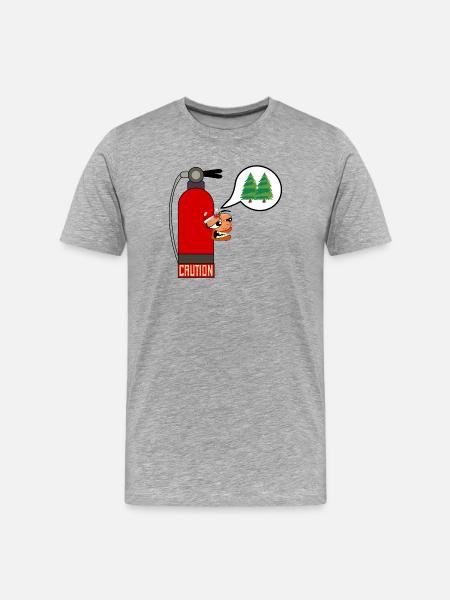 CAUTION CHRISTMAS TREE FIRE - Men's Premium Organic T-Shirt - heather grey