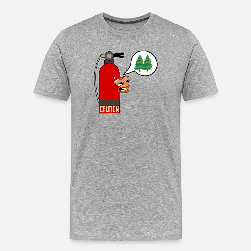 VORSICHT WEIHNACHTSBAUMFEUER - Männer Premium Bio T-Shirt - Grau meliert