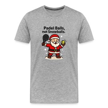 Padel Santa: Balls statt Schnee - Männer Premium Bio T-Shirt - Grau meliert - Vorne - Damien (186cm)