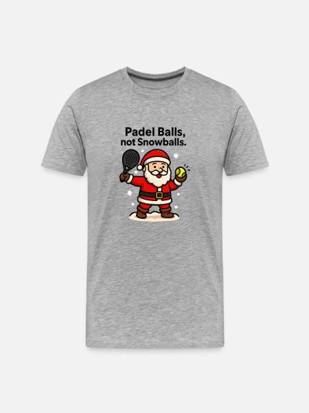 Padel Santa: Balls instead of snow - Men's Premium Organic T-Shirt - heather grey