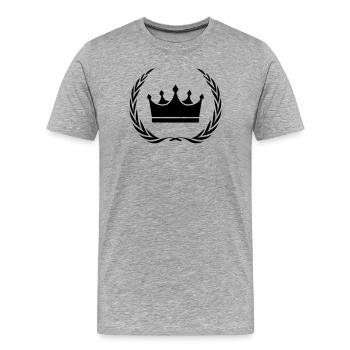Couronne symbole couronne - T-shirt bio Premium Homme - gris chiné - Devant - Damien (186cm)