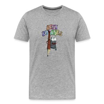 Best Friends Eraser Pencil - Men's Premium Organic T-Shirt - heather grey - Front - Damien (186cm)