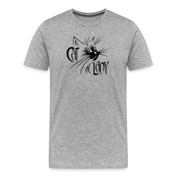 Cat Lady Cat Cats black - Men's Premium Organic T-Shirt - heather grey - Front - Damien (186cm)