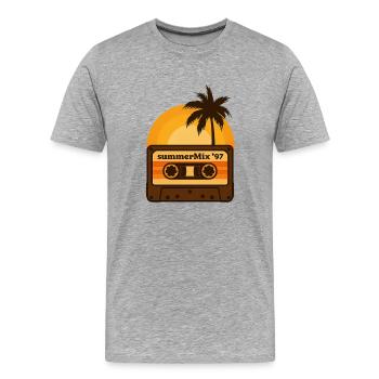 Cassette Sunset Tape - T-shirt bio Premium Homme - gris chiné - Devant - Damien (186cm)