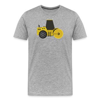 Road roller - Men's Premium Organic T-Shirt - heather grey - Front - Damien (186cm)