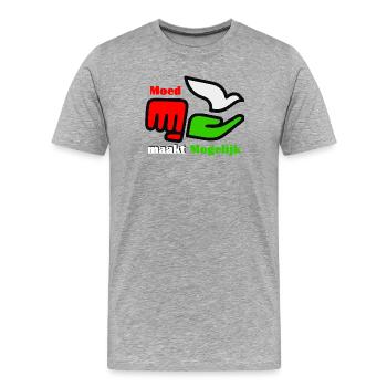 Courage Makes Possible Logo - Men's Premium Organic T-Shirt - heather grey - Front - Damien (186cm)