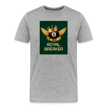 Royal Breaker – The King's Shot - Men's Premium Organic T-Shirt - heather grey - Front - Damien (186cm)