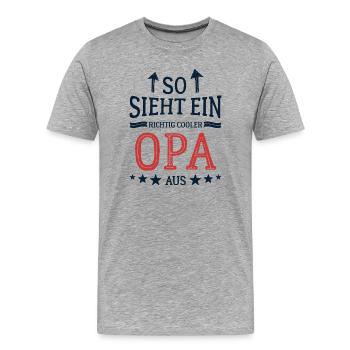 So sieht ein cooler Opa aus Bester Großvater  - Männer Premium Bio T-Shirt - Grau meliert - Vorne - Damien (186cm)