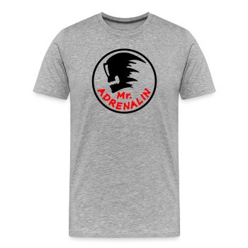 Mr. adrenaline - Men's Premium Organic T-Shirt - heather grey - Front - Damien (186cm)