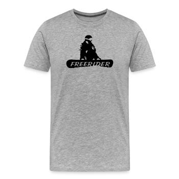 Freerider Snowboard - Männer Premium Bio T-Shirt - Grau meliert - Vorne - Damien (186cm)