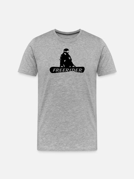 Freerider Snowboard - T-shirt bio Premium Homme - gris chiné