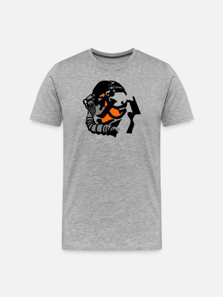 Jet Pilot - Men's Premium Organic T-Shirt - heather grey