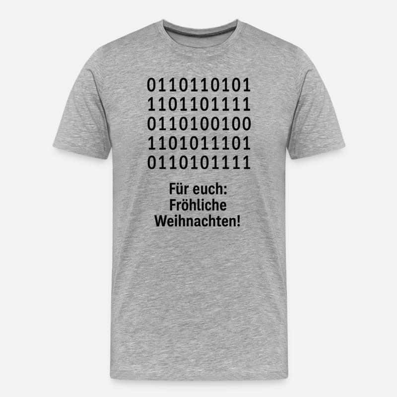 Christmas Code Binary Pattern - Men's Premium Organic T-Shirt - heather grey