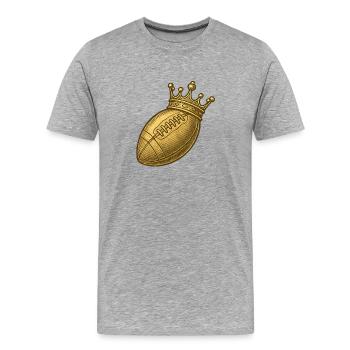 Football américain doré avec couronne pour les fans - T-shirt bio Premium Homme - gris chiné - Devant - Damien (186cm)