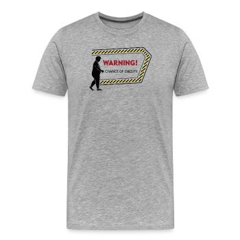 Avertissement : Graphique de mise en garde contre l’obésité - T-shirt bio Premium Homme - gris chiné - Devant - Damien (186cm)