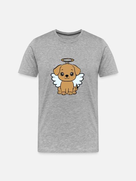 Dog with halo - Men's Premium Organic T-Shirt - heather grey