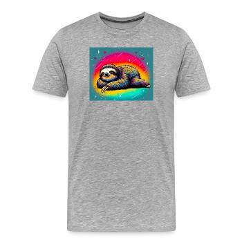 paresse - T-shirt bio Premium Homme - gris chiné - Devant - Damien (186cm)