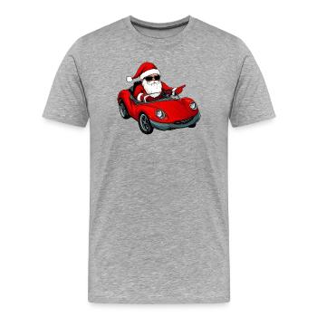 Autofahrer Weihnachten - Männer Premium Bio T-Shirt - Grau meliert - Vorne - Damien (186cm)