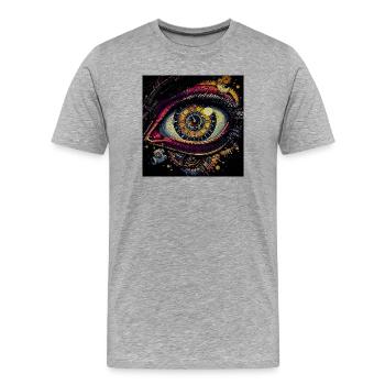 Zeit Augen Bewegung - Männer Premium Bio T-Shirt - Grau meliert - Vorne - Damien (186cm)