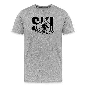 Ski Slope Mountain Design - Men's Premium Organic T-Shirt - heather grey - Front - Damien (186cm)