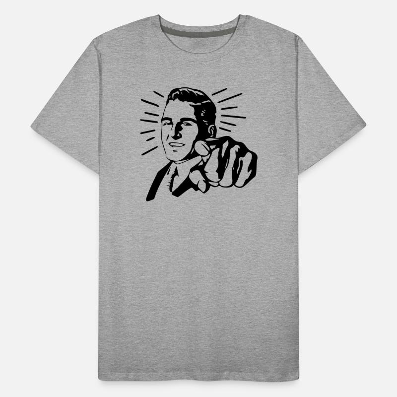 Zeigender Mann Männer Premium Bio T-Shirt
