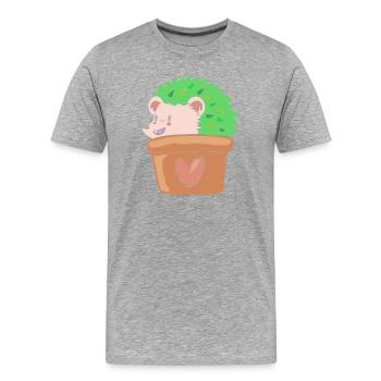Plant Cactus Cacti - Men's Premium Organic T-Shirt - heather grey - Front - Damien (186cm)
